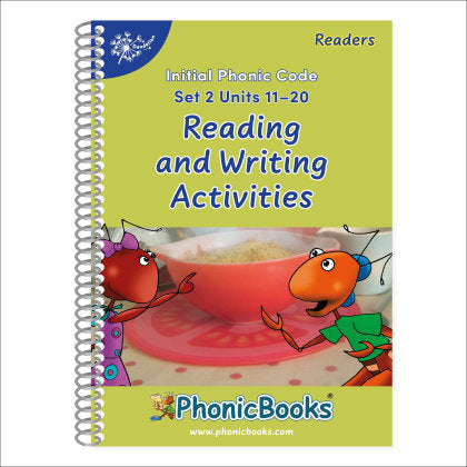 Phonic Books Dandelion Readers Reading and Writing Activities Set 2 Units 11-20 Twin Chimps (Two Letter Spellings sh, ch, th, ng, qu, wh, -ed, -ing, -le)