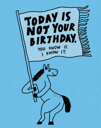 Humor Us Greeting Cards: Belated Birthday - Today Is Not Your Birthday (Pack of 6)