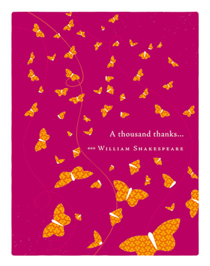 Positively Green Greeting Cards: Thank You - A thousand thanks (Pack of 6)