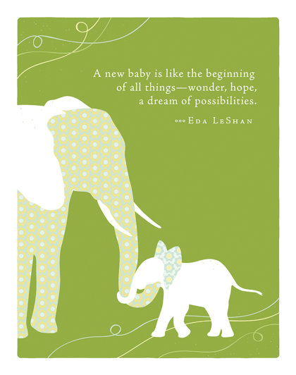 Positively Green Greeting Cards: Baby - A new baby is like the beginning of all (Pack of 6)