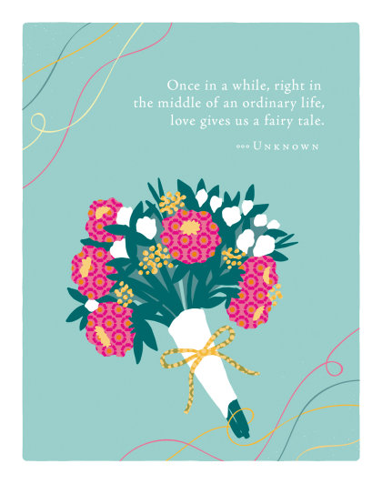 Positively Green Greeting Cards: Wedding - Once in a while, right in the middle (Pack of 6)