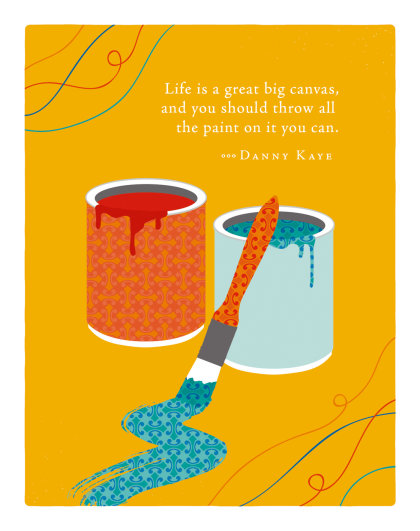 Positively Green Greeting Cards: Birthday - Life is a great big canvas (Pack of 6)