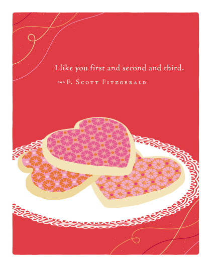 Positively Green Greeting Cards: Valentine's Day - I like you first and second and third (Pack of 6)