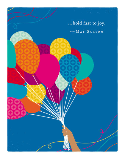 Positively Green Greeting Cards: Birthday - Hold fast to joy (Pack of 6)