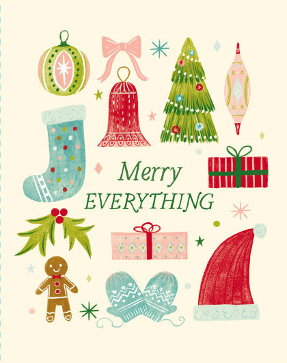 Love Muchly Greeting Cards: Holiday - Merry everything (Pack of 6)