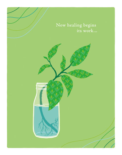 Positively Green Greeting Cards: Get Well - Now Healing Begins Its Work (Pack of 6)
