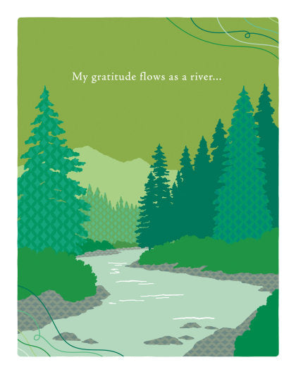 Positively Green Greeting Cards: Thank You - My Gratitude Flows as a River (Pack of 6)