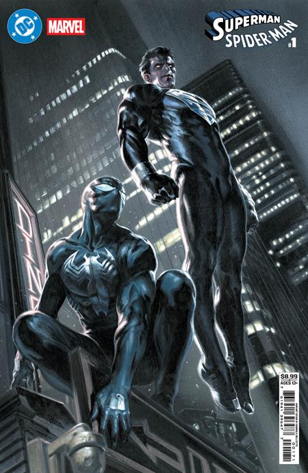 CVR G GABRIELE DELL OTTO SUPERMAN BLACK & SPIDER-MAN BLACK CARD STOCK VAR (2026-03-25)