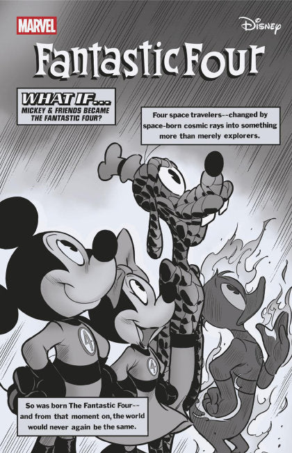 CVR 7 IVAN BIGARELLA BLACK AND WHITE DISNEY WHAT IF? FANTASTIC FOUR HOMAGE VARIANT [1:100] (2025-12-03)