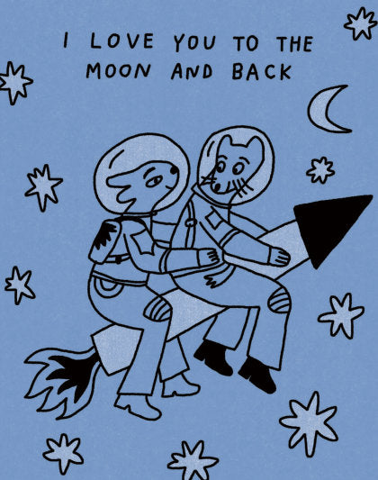 Humor Us Greeting Cards: Love - I Love You to the Moon and Back (Pack of 6)