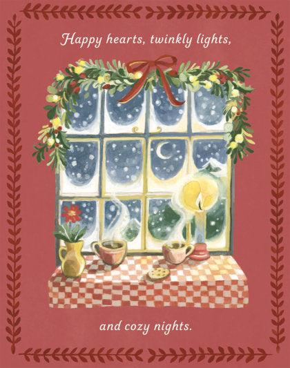 Love Muchly Greeting Cards: Holiday - Happy Hearts, Twinkly Lights (Pack of 6)