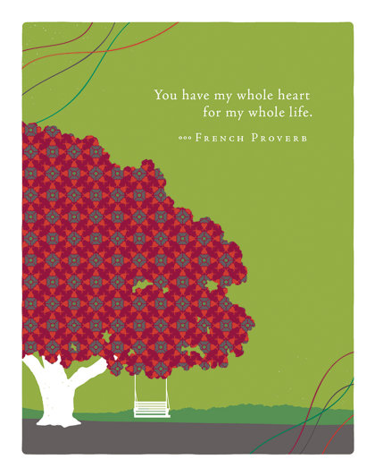 Positively Green Greeting Cards: Anniversary - You Have My Whole Heart (Pack of 6)