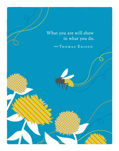 Positively Green Greeting Cards: Thank You - What you are will show in what you do (Pack of 6)