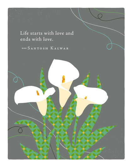 Positively Green Greeting Cards: Sympathy - Life starts with love and ends with love (Pack of 6)