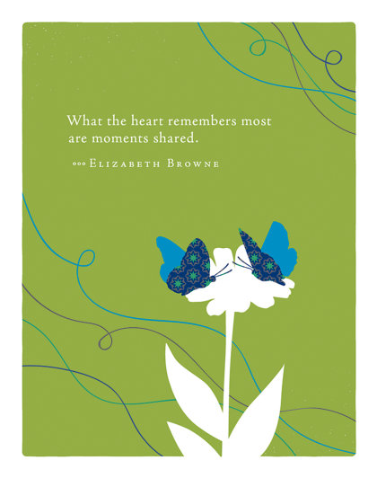 Positively Green Greeting Cards: Sympathy - What the heart remembers most are (Pack of 6)