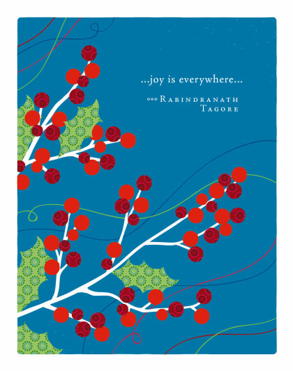 Positively Green Greeting Cards: Holiday - Joy is everywhere (Pack of 6)