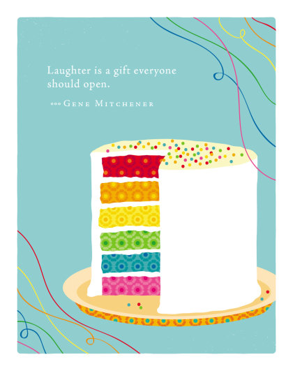 Positively Green Greeting Cards: Birthday - Laughter Is a Gift Everyone Should Open (Pack of 6)