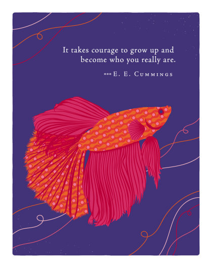Positively Green Greeting Cards: Birthday - It takes courage to grow up (Pack of 6)