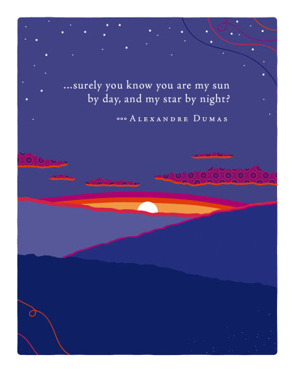 Positively Green Greeting Cards: Anniversary - Surely you know you are my sun by day (Pack of 6)