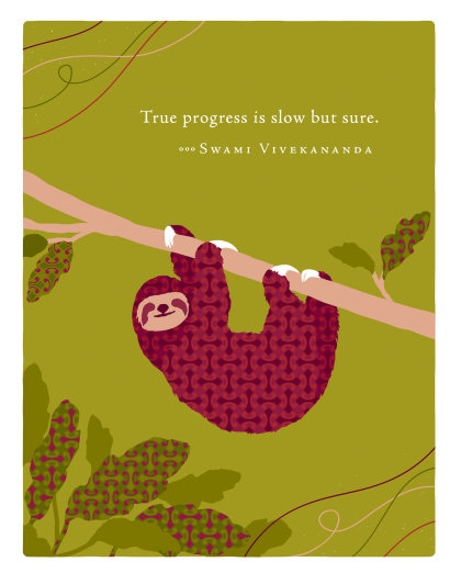 Positively Green Greeting Cards: Get Well - True progress is slow but sure (Pack of 6)