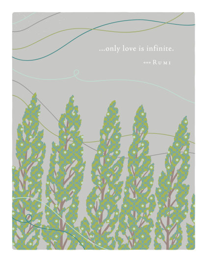Positively Green Greeting Cards: Sympathy - Only love is infinite (Pack of 6)