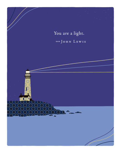 Positively Green Greeting Cards: Thank You - You are a light (Pack of 6)