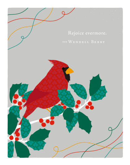 Positively Green Greeting Cards: Holiday - Rejoice evermore (Pack of 6)