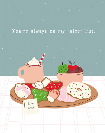 Love Muchly Greeting Cards: Holiday - You're always on my "nice" list (Pack of 6)