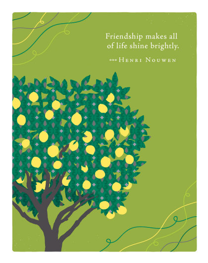 Positively Green Greeting Cards: Friendship - Friendship Makes All of Life Shine Brightly (Pack of 6)