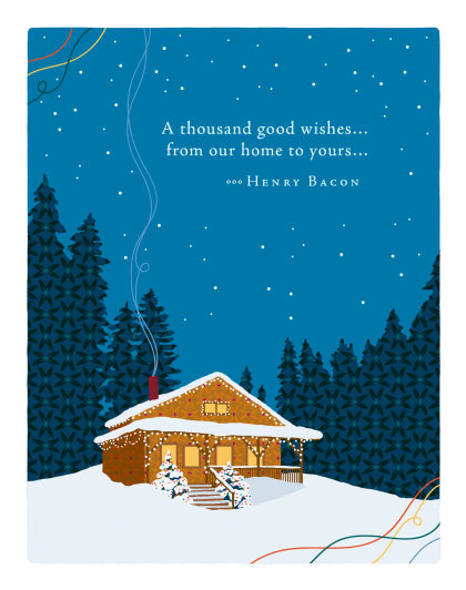 Positively Green Greeting Cards: Holiday - A thousand good wishes.. (Pack of 6)