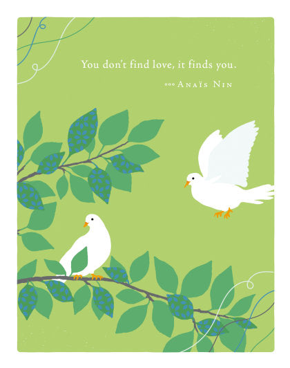 Positively Green Greeting Cards: Wedding - You don't find love, it finds you. (Pack of 6)