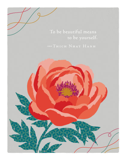 Positively Green Greeting Cards: Friendship - To be beautiful means to be yourself. (Pack of 6)