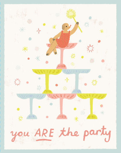 Love Muchly Greeting Cards: Birthday - You *are* the party. (Pack of 6)