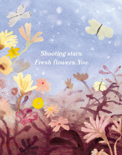 Love Muchly Greeting Cards: Friendship - Shooting stars. Fresh flowers. (Pack of 6)