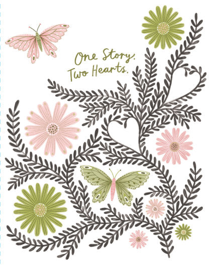 Love Muchly Greeting Cards: Wedding - One story. Two hearts. (Pack of 6)