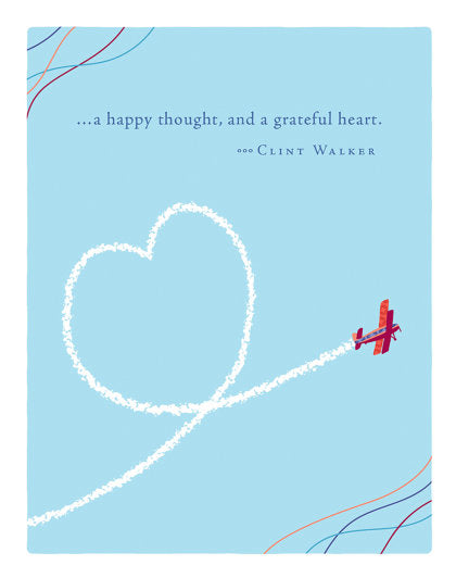 Positively Green Greeting Cards: Thank You - ...a happy thought, and a grateful heart. (Pack of 6)