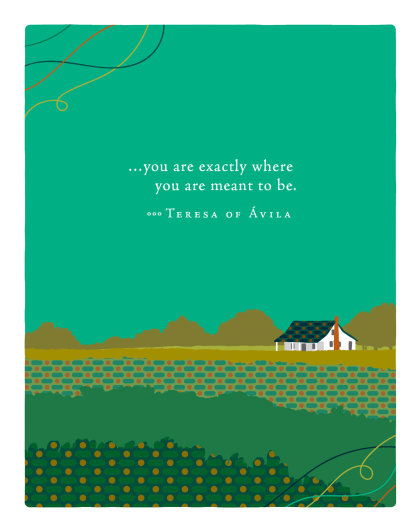 Positively Green Greeting Cards: New Home - You are exactly where you are (Pack of 6)