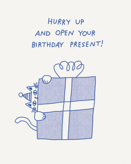 Humor Us Greeting Cards: Birthday - Hurry up and open your (Pack of 6)