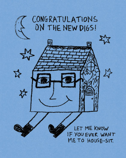 Humor Us Greeting Cards: New Home - Congratulations on the new digs (Pack of 6)