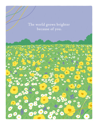 Positively Green Greeting Cards: Birthday - The World Grows Brighter Because of You (Pack of 6)
