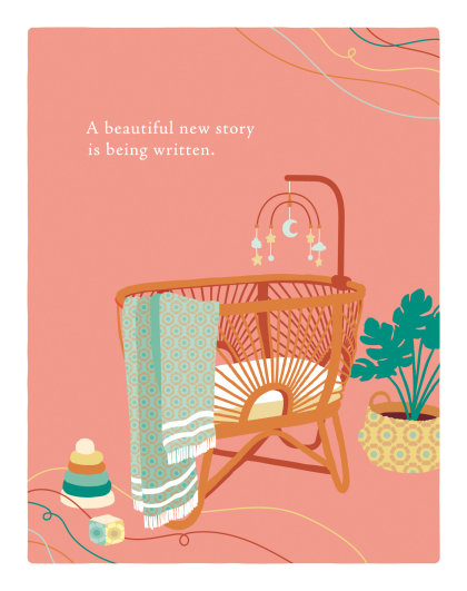 Positively Green Greeting Cards: Baby - A Beautiful New Story is Being Written (Pack of 6)